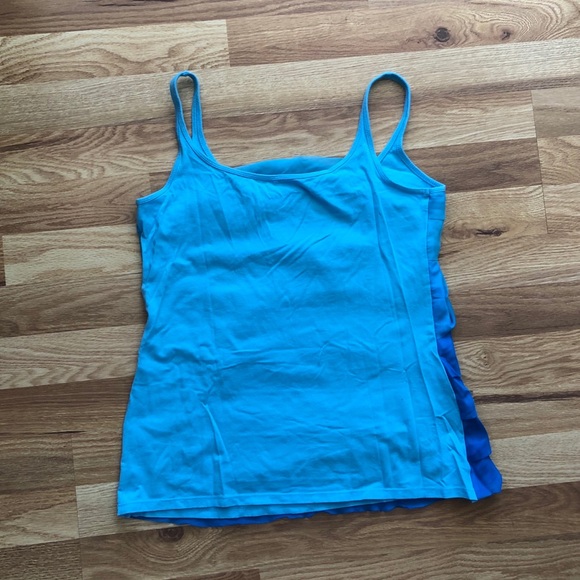 Blue Ombré Ruffle Tank - Picture 3 of 3